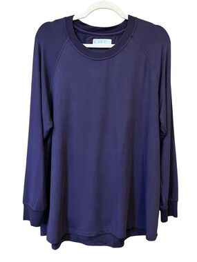 Lake Pajamas Relax Soft Sweatshirt Dark Purple Size XL Loungewear Cozy Casual